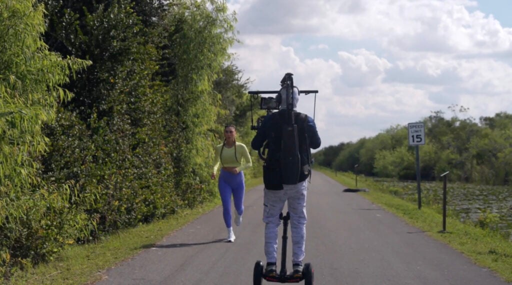 CSP Media Group's behind-the-scenes video of Peloton's scenic content showing Ally and Segway film crew.